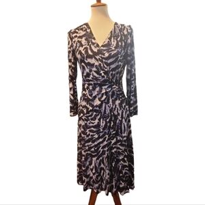 CHICO'S TRAVELERS Indigo and Black Faux Wrap Dress Size "0" equivalent 6/8 or M
